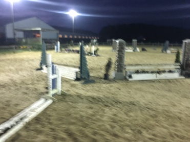 Blurry view of many of the jumps from the circle exercise